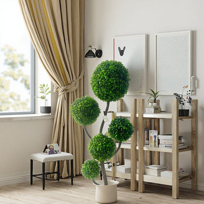 Artificial Boxwood Ball Tree 120cm – Decorative Artificial Plant for Indoor & Outdoor