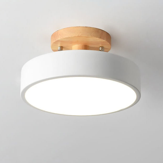 Scandinavian Style Round LED Semi-Recessed Ceiling Light