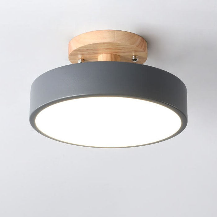 Scandinavian Style Round LED Semi-Recessed Ceiling Light