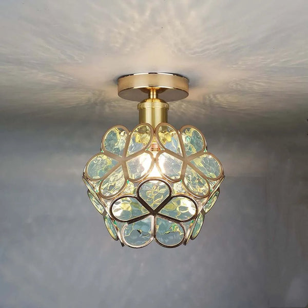 Flower Style Ceiling Lamp | Elegant Glass Vintage Design