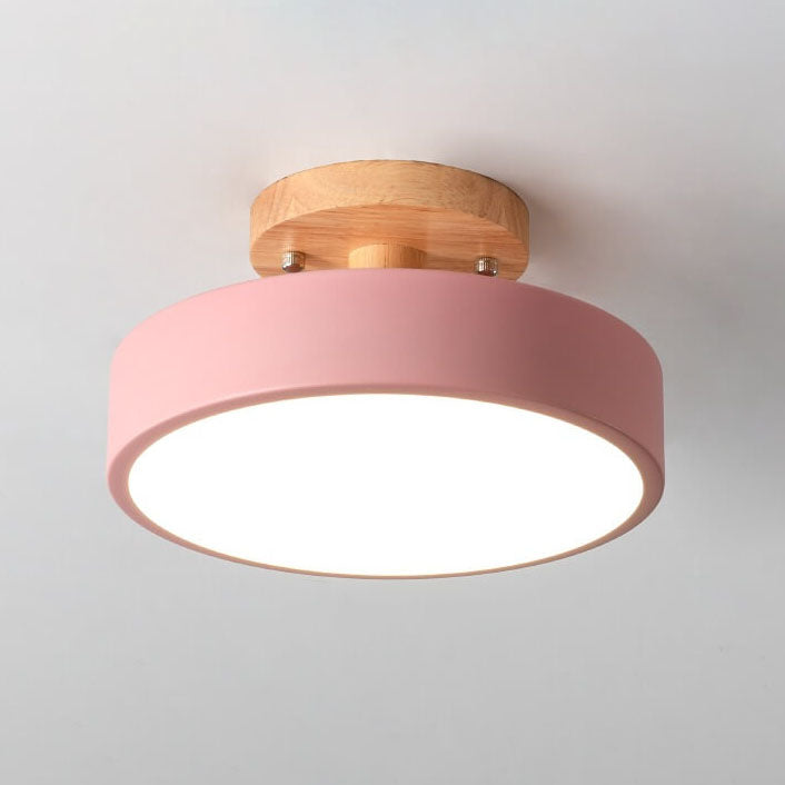 Scandinavian Style Round LED Semi-Recessed Ceiling Light