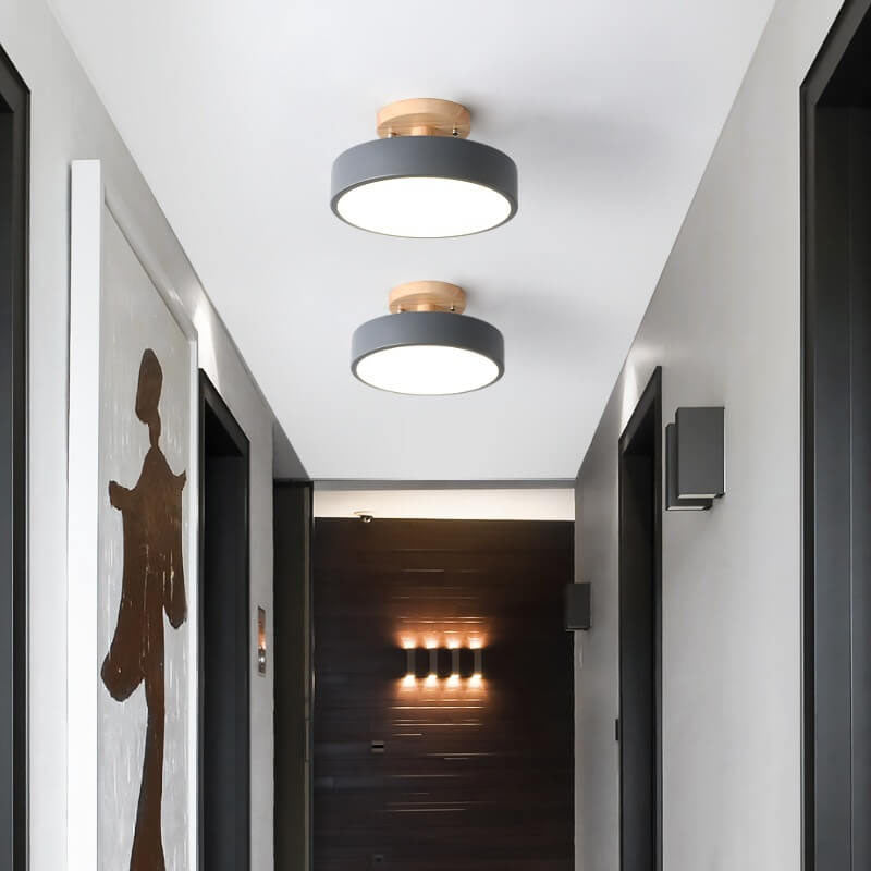 Scandinavian Style Round LED Semi-Recessed Ceiling Light