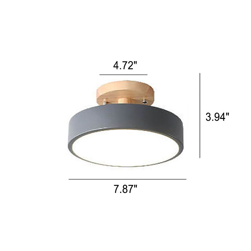 Scandinavian Style Round LED Semi-Recessed Ceiling Light