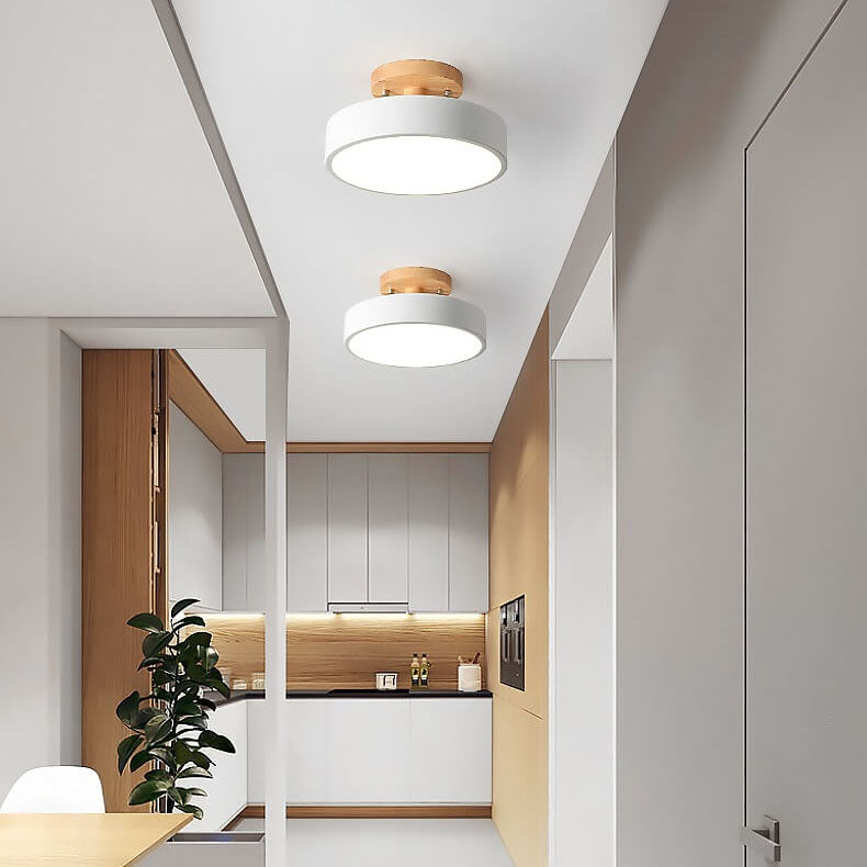 Scandinavian Style Round LED Semi-Recessed Ceiling Light