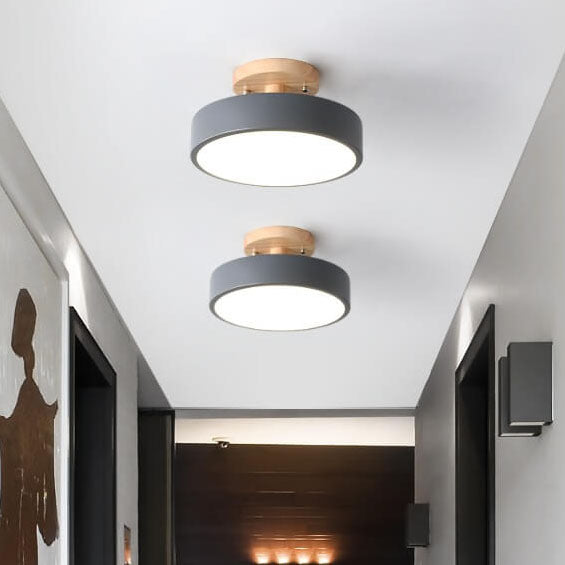 Scandinavian Style Round LED Semi-Recessed Ceiling Light