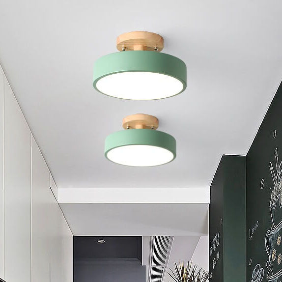 Scandinavian Style Round LED Semi-Recessed Ceiling Light