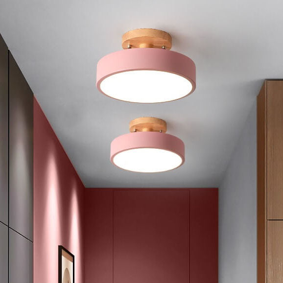 Scandinavian Style Round LED Semi-Recessed Ceiling Light