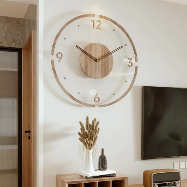 Nordic Silent Wooden Wall Clock – Elegant & Stylish Décor