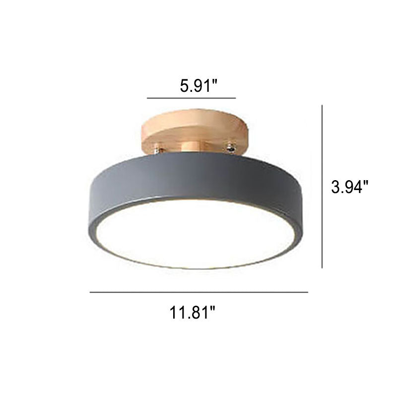 Scandinavian Style Round LED Semi-Recessed Ceiling Light