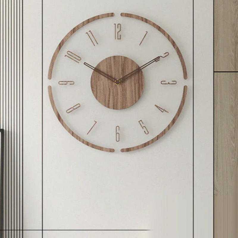 Nordic Silent Wooden Wall Clock – Elegant & Stylish Décor