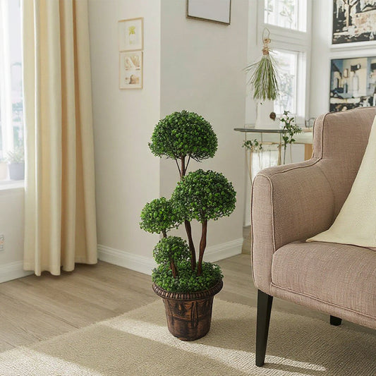 Artificial plant 90 cm – Luxury decorative ball tree for indoor use