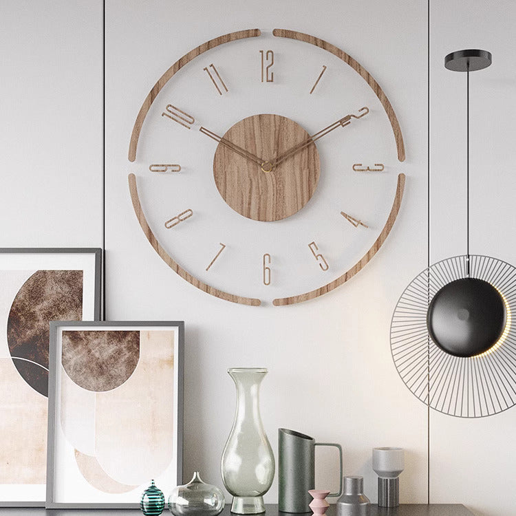 Nordic Silent Wooden Wall Clock – Elegant & Stylish Décor