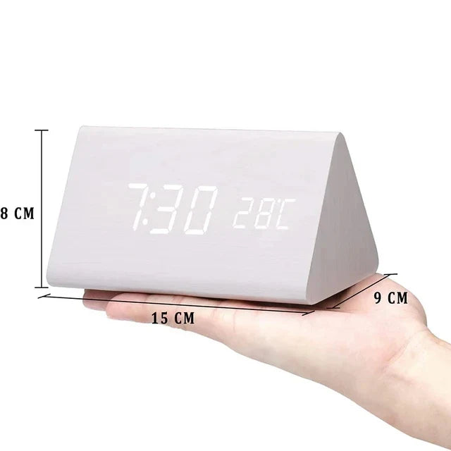 WoodWatch Alarm Clock - LED Display with Voice Control