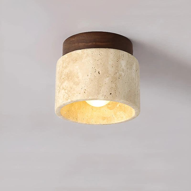 Elegant Wabi Sabi Yellow Marble Ceiling Lamp - LumiStone Glow