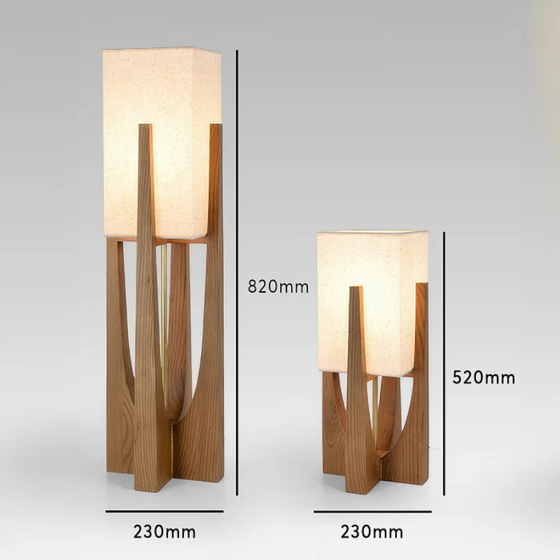 Walnut Floor Lamp in Japanese Style