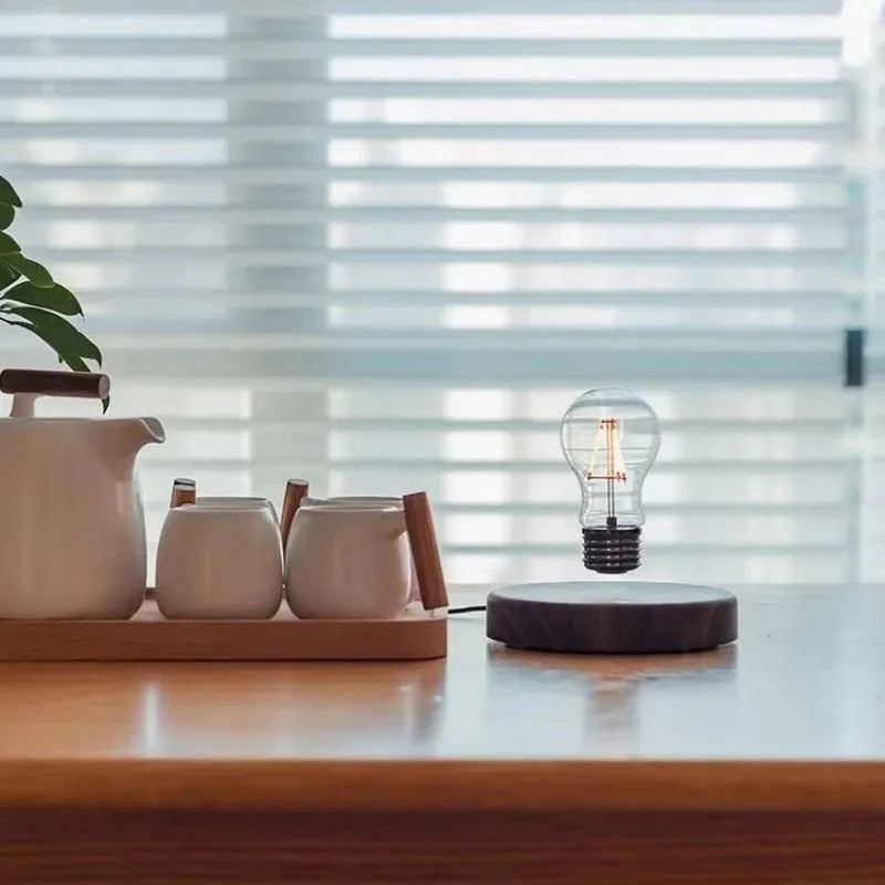 Levitating Tesla Bulb with Wooden Base