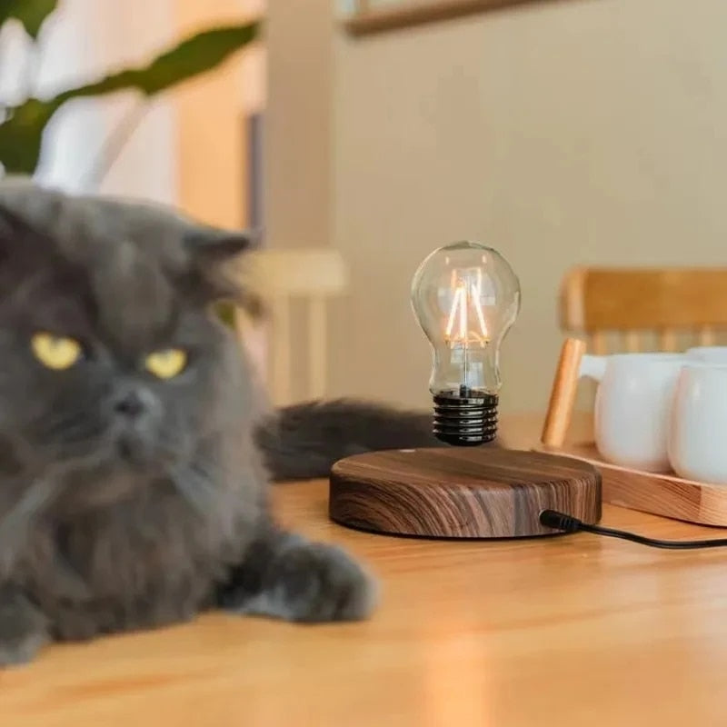 Levitating Tesla Bulb with Wooden Base