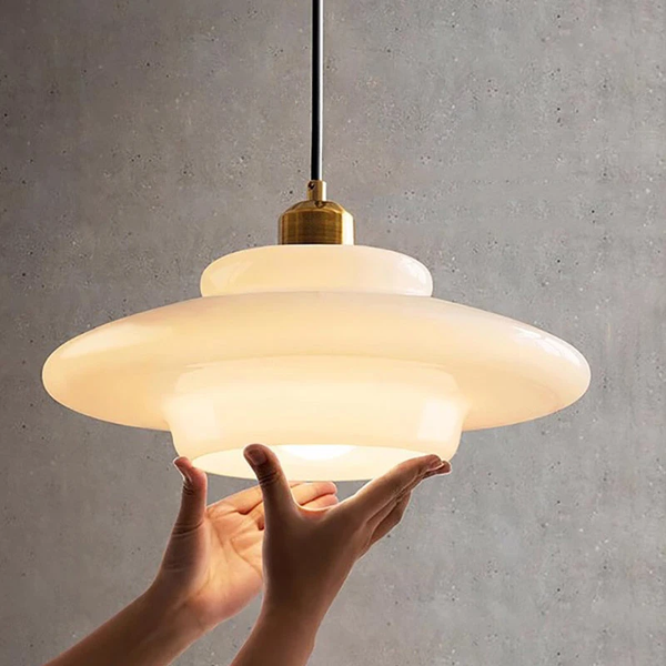 Scandinavian Glass Pendant Lamp - Milk Glass LED