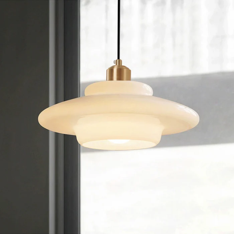 Scandinavian Glass Pendant Lamp - Milk Glass LED