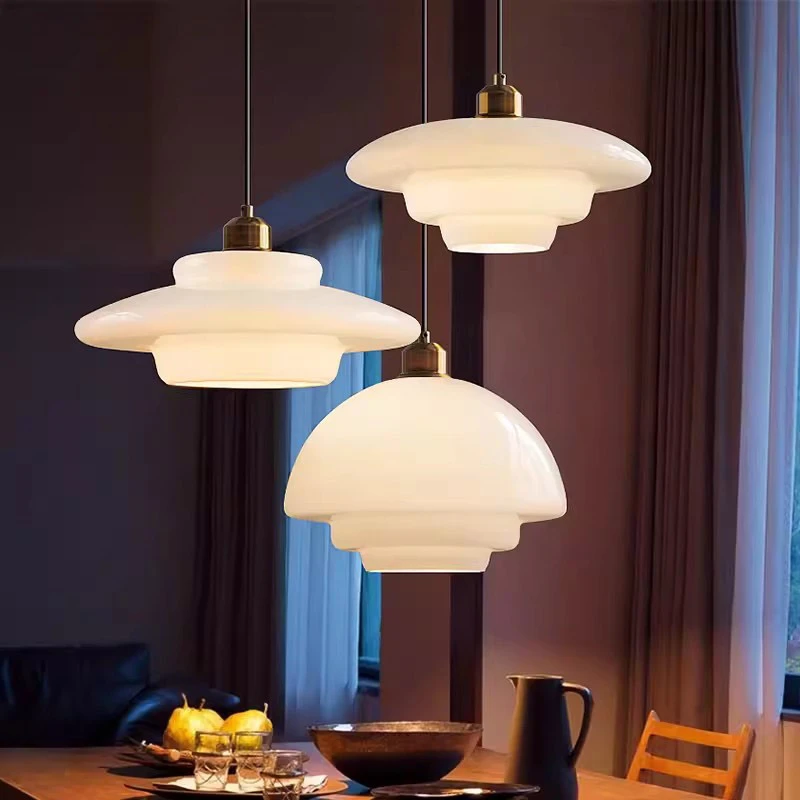 Scandinavian Glass Pendant Lamp - Milk Glass LED