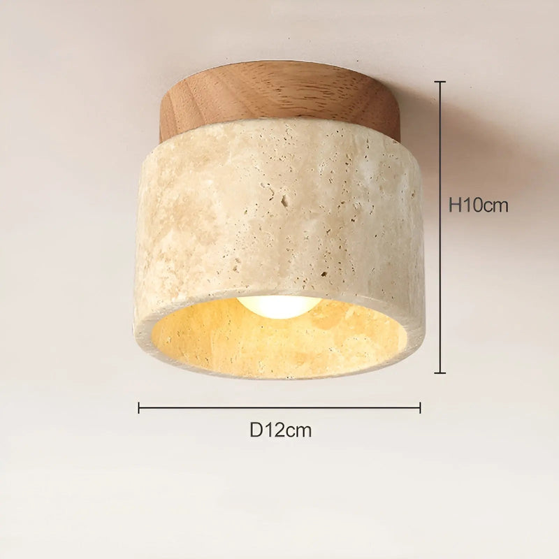 Elegant Wabi Sabi Yellow Marble Ceiling Lamp - LumiStone Glow