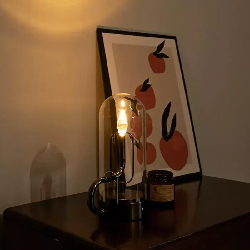 Rechargeable Lamp with Designer Flame