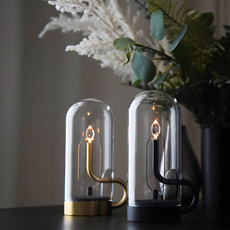 Rechargeable Lamp with Designer Flame