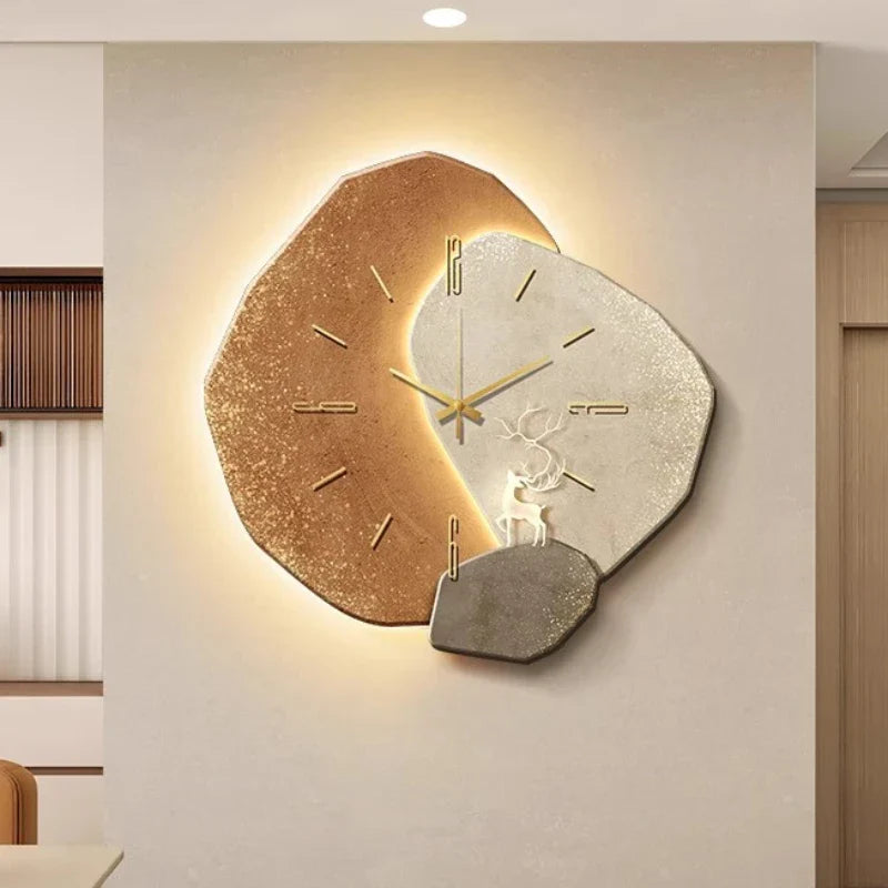 Scandinavian Luxury Wall Clock – Modern Design with LED Lighting