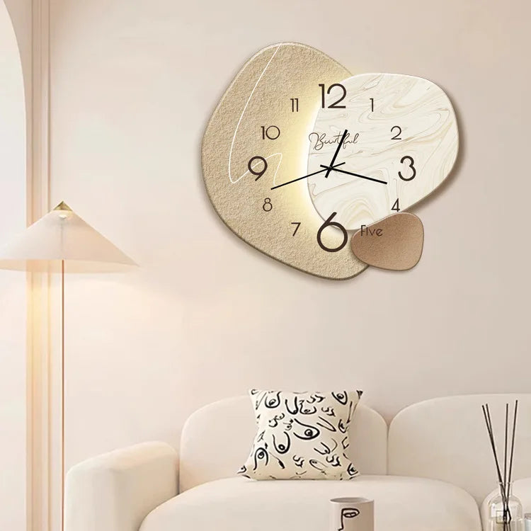 Artistic LED Wall Clock - Modern Design & Ambient Lighting