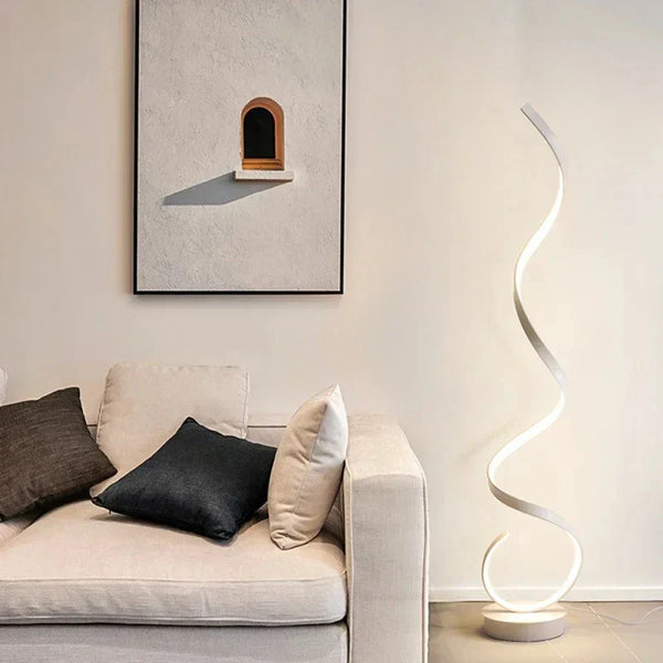 Modern Dimmable LED Spiral Floor Lamp - Elegant and Energy Efficient