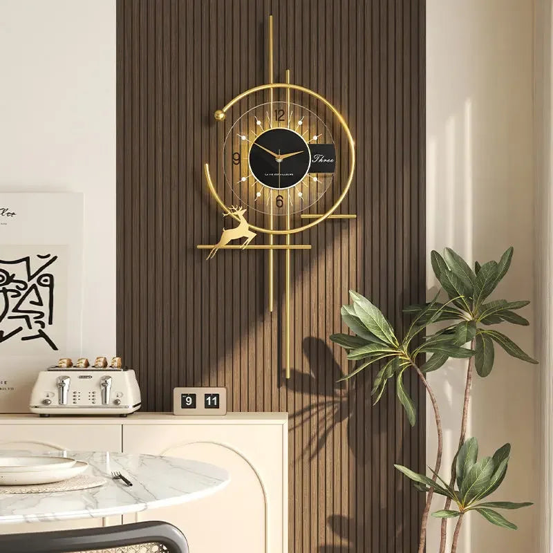 Elegant Modern Gold Wall Clock - Timeless Design & Precision