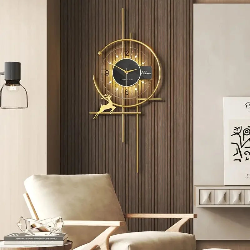 Elegant Modern Gold Wall Clock - Timeless Design & Precision