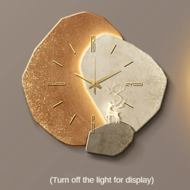 Scandinavian Luxury Wall Clock – Modern Design with LED Lighting