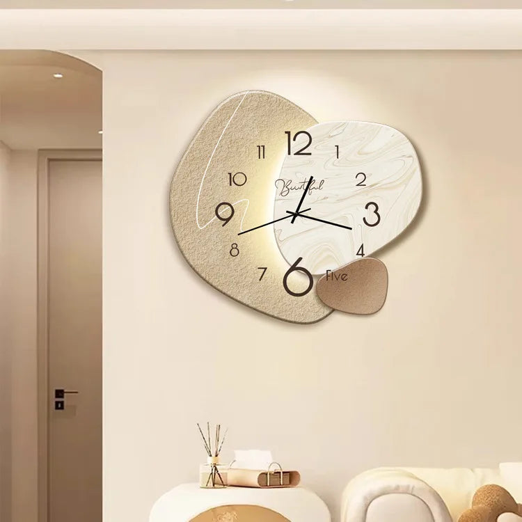 Artistic LED Wall Clock - Modern Design & Ambient Lighting