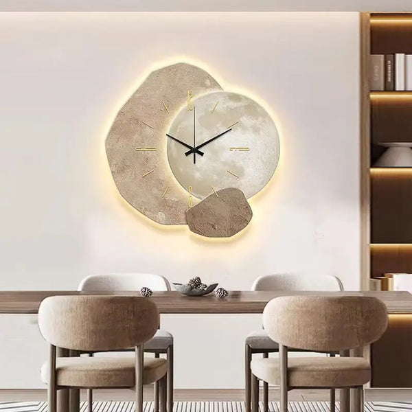 Scandinavian Luxury Wall Clock – Modern Design with LED Lighting