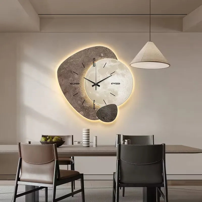 Scandinavian Luxury Wall Clock – Modern Design with LED Lighting