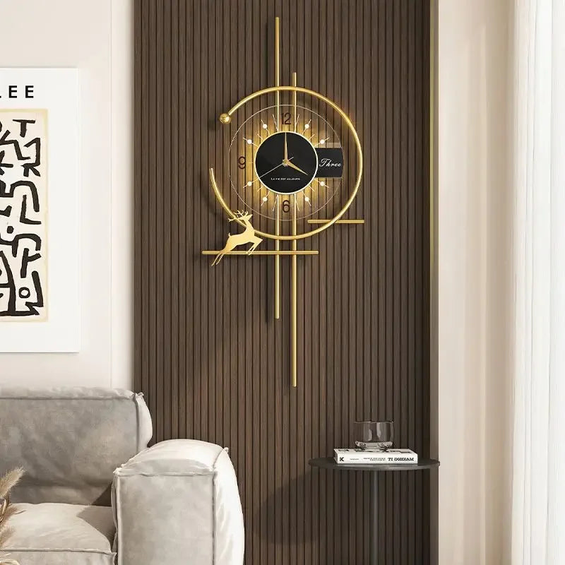 Elegant Modern Gold Wall Clock - Timeless Design & Precision