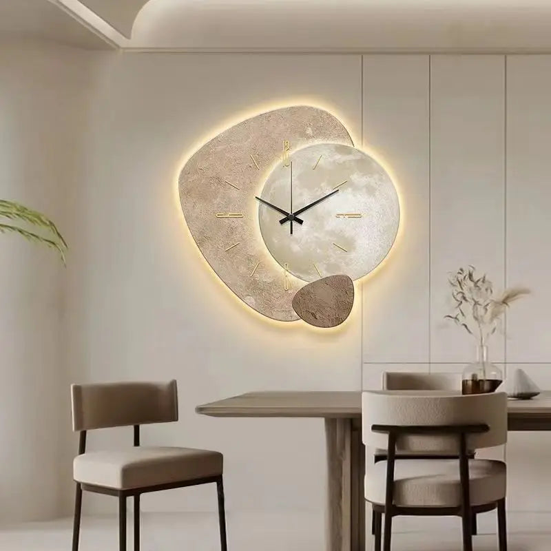 Scandinavian Luxury Wall Clock – Modern Design with LED Lighting