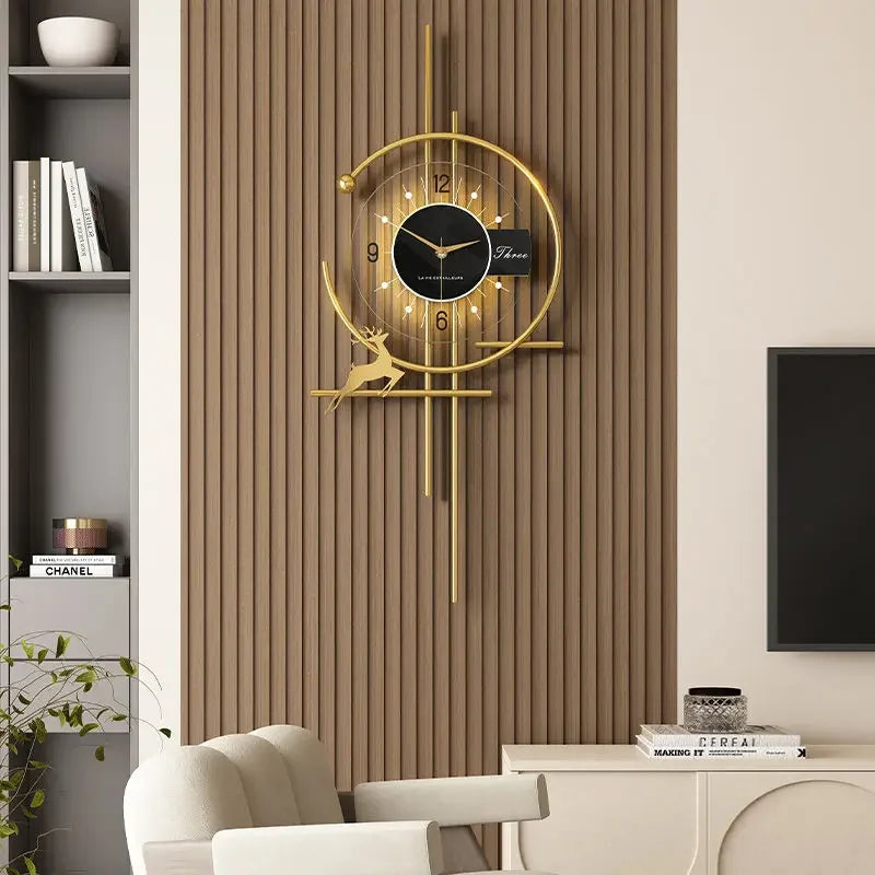 Elegant Modern Gold Wall Clock - Timeless Design & Precision