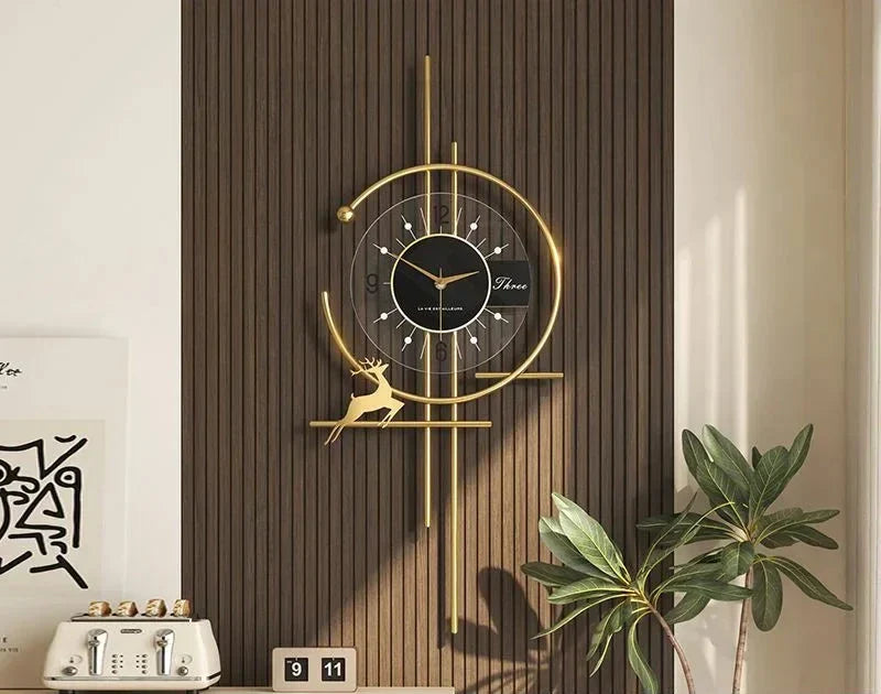 Elegant Modern Gold Wall Clock - Timeless Design & Precision