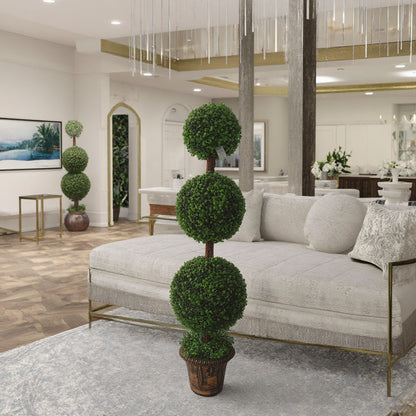 Artificial Tree 120cm – Luxury Ball-Shaped Topiary for Indoor Decoration