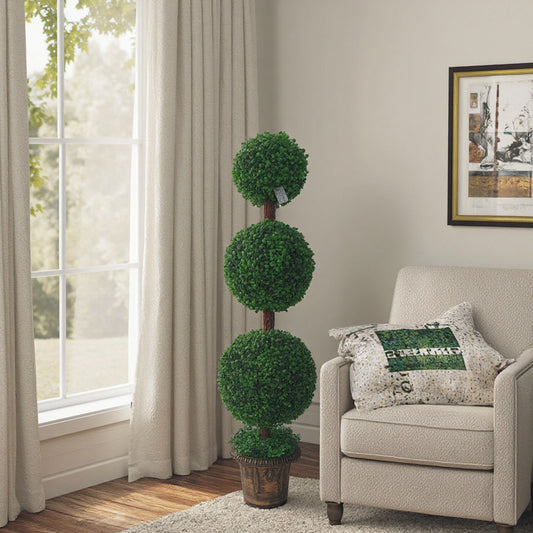 Artificial Tree 120cm – Luxury Ball-Shaped Topiary for Indoor Decoration