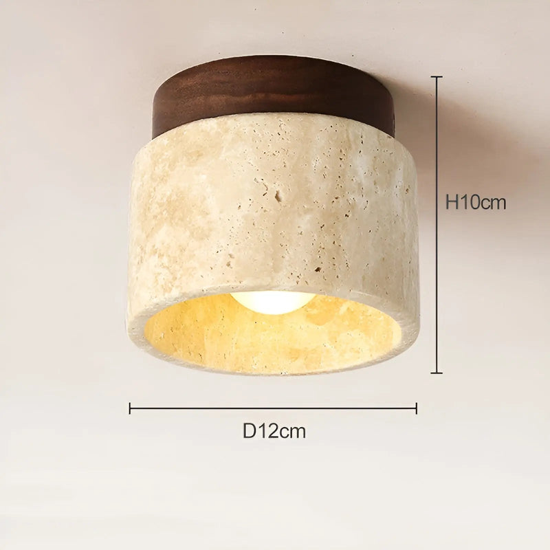 Elegant Wabi Sabi Yellow Marble Ceiling Lamp - LumiStone Glow